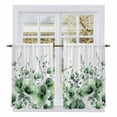 thumbnail image 1 of Green Blooms Floral Tier Curtains 54 Inch Length, Farmhouse Spring Flowers Botanical Cafe Short Curtains for Bathroom Over Sink, Small Kitchen Curtain Light Filtering Drapes 2 Panels 27.5"Wx54"L, 1 of 8