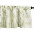 thumbnail image 1 of Green Blossoms Kitchen Valances for Windows, Watercolor Plant Pattern Design Small Curtain and Drapes Valance for Office Cafe Studio, One Panel, 54 x 18, 1 of 6