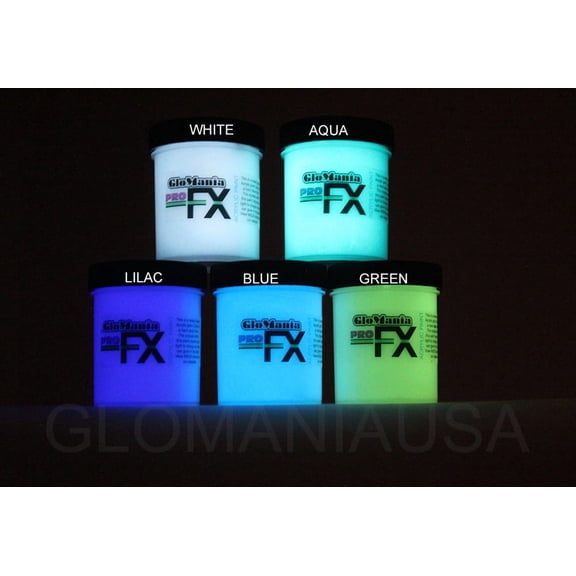 Green Blue Aqua Lilac White Glow in the Dark Paint 4oz pots Cosmic Star Ceiling