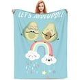 thumbnail image 1 of Green Blue Avocado Blanket Gifts for Kids Girls Rainbow Star Cloud Print Bedroom Birthday Decorations Christmas Sugar Decor Soft Plush 50"x40" Travel Picnic All Season Colorful Friend Forever, 1 of 6