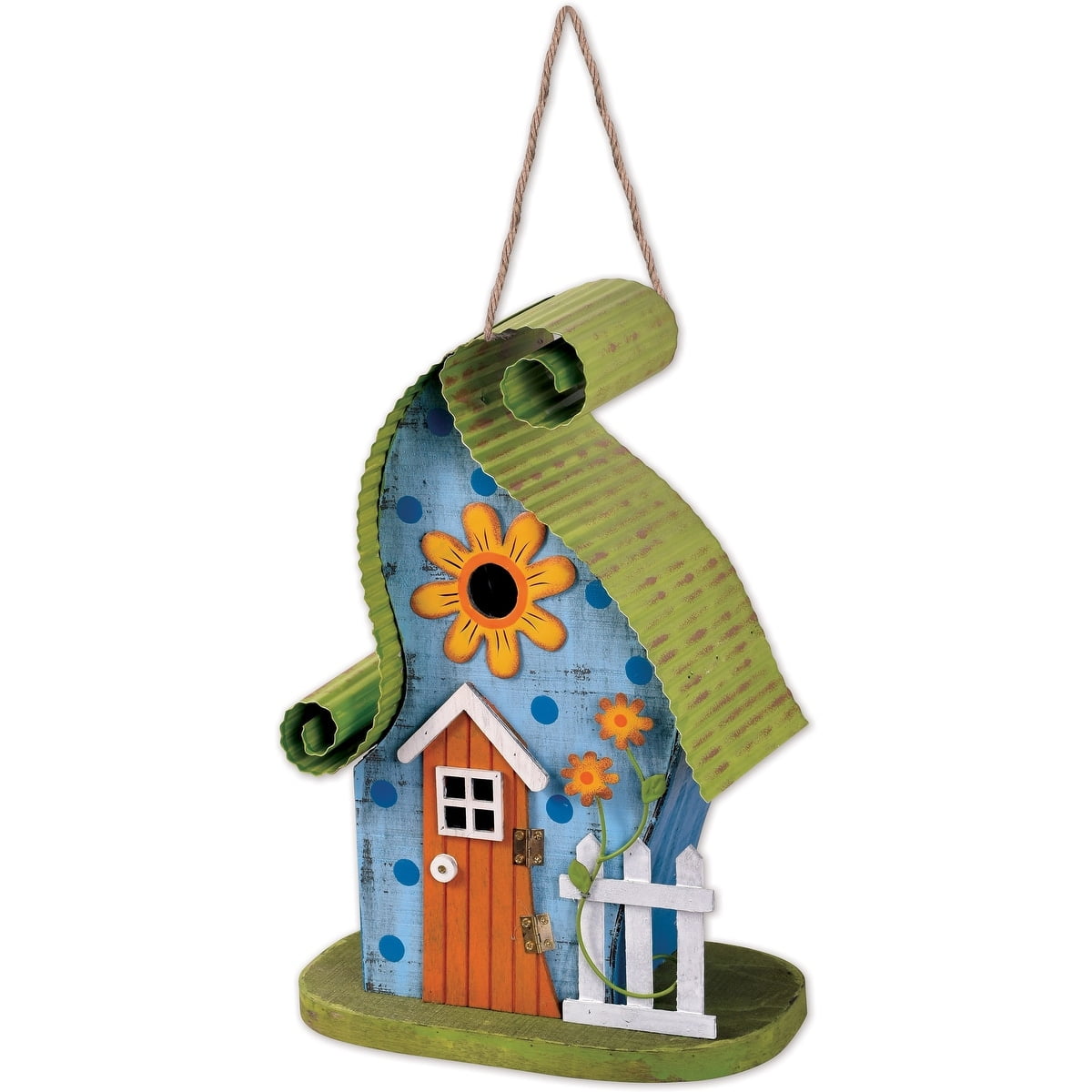 Green and Blue Fairytale Cottage Decorative Birdhouse