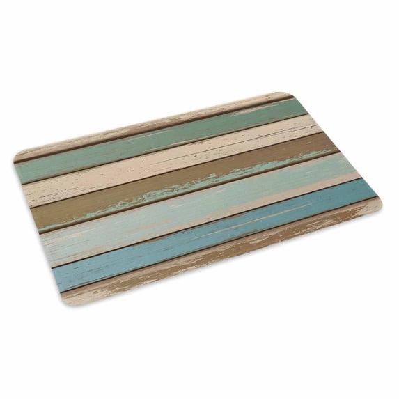 Green Blue Brown Farmhouse Doormat Outdoor Entrance 20"x31.5", Vintage Wood Absorb Moisture Dirt Door Mats, Non-Slip Rubber Backing Floor Mats Indoor, Low-Profile Front Door Rugs