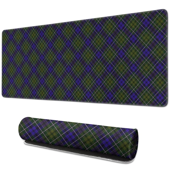 Green and Blue Checkered Pattern Extended Large Mouse Pad, Desk ...