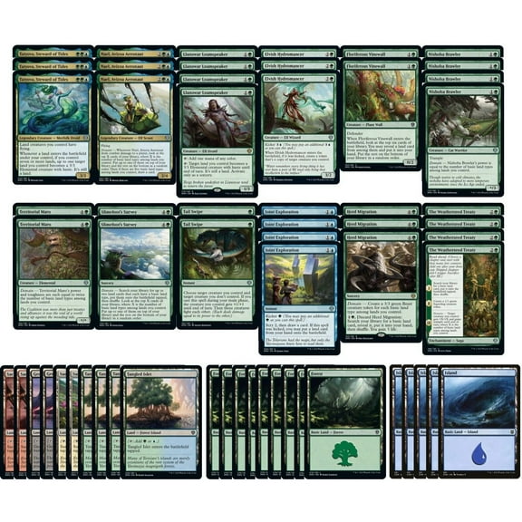 Green Blue Creature Deck - Simic Domain Lands - Very Powerful - 60 Card MTG!!!