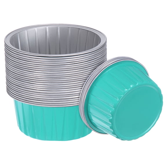 Green Blue Cupcake Cups, 50pcs 66x36x85mm Aluminum Foil Standard Cupcake Liners