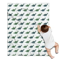 Green Blue Dinosaurs Pattern Blanket,Comfortable Soft Flannel Throw Blanket,All Season,Warm Lightweight Blankets for Sofa Bed Couch Living Room Chair,30"x40"
