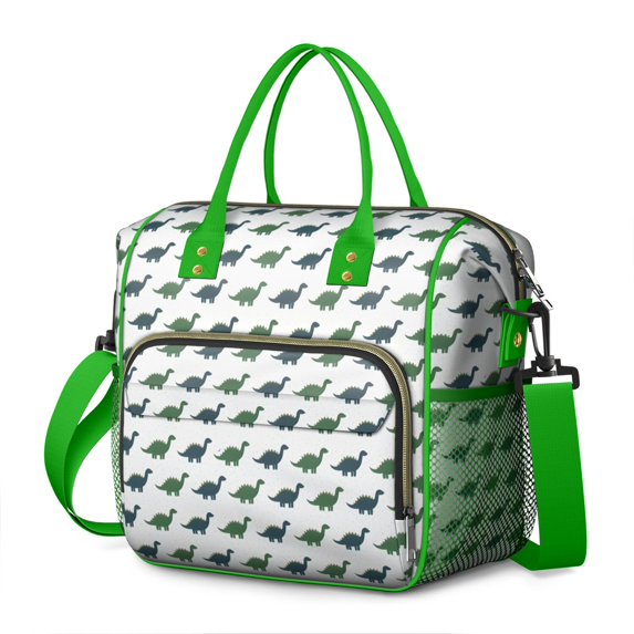 Green Blue Dinosaurs Pattern Womens Lunch Box for Work,Insulated Large Lunch Bag for Tween and Teen,Loncheras Para Mujer,Leakproof Adult Lunch Bag for Work,Beach,Travel,Picnic,Camping