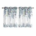 thumbnail image 1 of Green Blue Eucalyptus Leaves Kitchen Curtains Short 45 Inch Length, Summer Botanical Weeping Grommet Top Bedroom Living Room Curtains, Light Filtering Cafe Curtain Drapes 2 Panels Set 84''x45'', 1 of 9