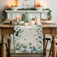 thumbnail image 1 of Green Blue Fall Table Runner, Autumn Thanksgiving Kitchen Dining Table Decoration for Home Party Decor 13x108 Inches, 1 of 9