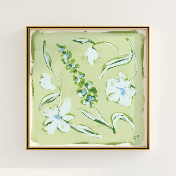 Green Blue Floral Chinoiserie Grandmillennial Wall Art UNFRAMED PAPER POSTER, Home Decor