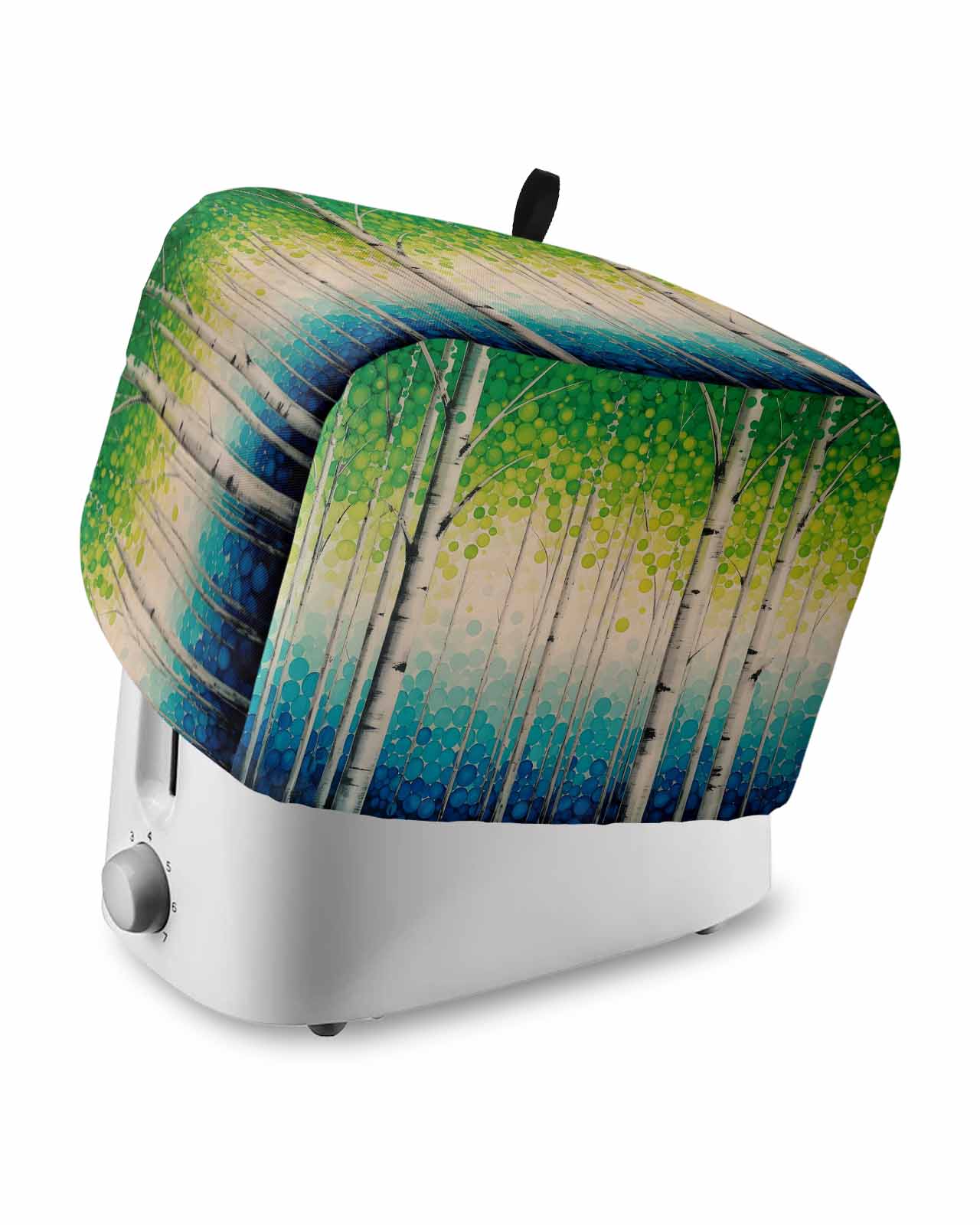 Tree Motif Toasters Green Blue Forest Small Toaster Cover 2 Slice, Kitchen Appliance Covers ...