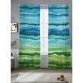 thumbnail image 1 of Green Blue Gradient Sheer Curtains 84 Inches Long 2 Panels Mount Decorative Texture Light Filtering Semi Sheer Window Curtains Drapes for Bedroom Living Room 52"x84", 1 of 7