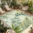 thumbnail image 1 of Green Blue Leaves Outdoor Rug for Patio/Deck/Porch, Non-Slip Large Area Rug 5 x 8 Ft, Summer Botanical Farmhouse Watercolor Leaf Indoor Outdoor Rugs Washable Area Rugs, Camping Rug Carpet Runner, 1 of 8