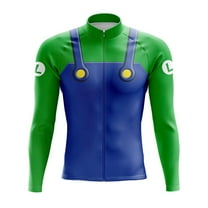 Green Blue Luigi Long Sleeve Cycling Jersey