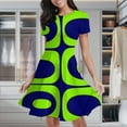 thumbnail image 1 of Green Blue Oval Abstract Pattern Women's Classic Swing Skater Dress Casual Work Party Cocktail Dresses, 1 of 6