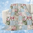 thumbnail image 1 of Green Blue Pink Botanical Cooling Blanket, Lightweight Breathable Summer Throw Blanket with Double Sided Cold Effect, Spring Floral Vintage Picnic Beach Blankets Bed Sheet for Hot Sleepers 60"x80", 1 of 8