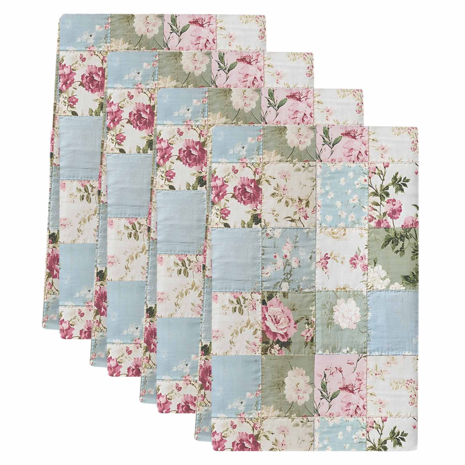 Green Blue Pink Botanical Kitchen Towels Set of 4, Spring Floral Vintage Soft Microfiber Dish Towels, Absorbent Quick-Dry Washable Dishcloths for Kitchen Cleaning, Drying Dishes, 18x28 Inches
