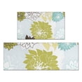 thumbnail image 1 of Green and Blue Pioneer Flower Pattern Kitchen Rugs Sets Of 2,Anti Fatigue Kitchen Mat Rugs Non Slip Washable,Decorative Kitchen Floor Mats for Kitchen,Sink,Laundry,17"x30"+17"x47", 1 of 7