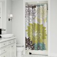 thumbnail image 1 of Green and Blue Pioneer Flower Pattern Shower Curtain 36"x72" ,Bathroom Decorative Shower Curtains Set with 12 Hooks,Modern Waterproof Washable Shower Curtain, 1 of 6