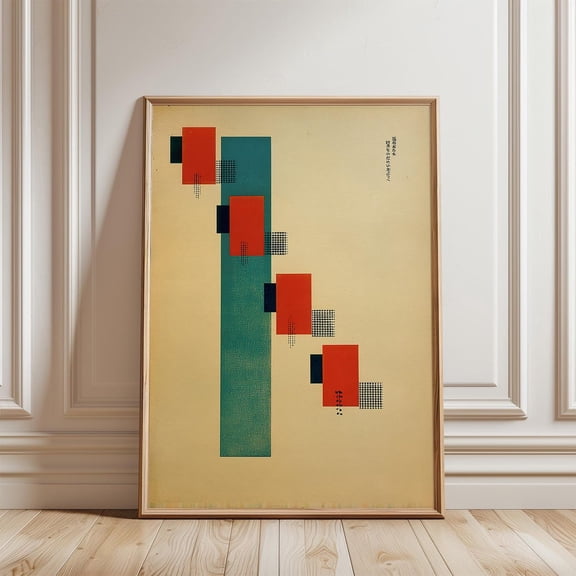 Green Blue Red Block Poster, Unframed Paper Poster 8x10in