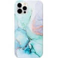 thumbnail image 1 of Green & Blue Silicone Epoxy Resin Design Case for iPhone 12 Pro Max + Tempered Glass Screen Protector, 1 of 3