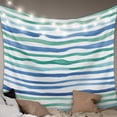 thumbnail image 1 of Green Blue Stripes Tapestry for Bedroom Wall Hanging Tapestry, Ocean Waves Abstract Modern Art Ceiling Backdrop Tapestries Poster Blanket Wall Decor for Teens Room Living Room Dorm 55" x 73", 1 of 8