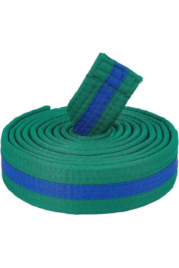 Green Blue Taekwondo Belt Polyester Martial Arts Belt Judo Karate TKD Aikido Uniform Belt Ranking Long Soft Universal Fit Belts Jiu Jitsu for Adult Sports Training Equipment 9.18ft Green DIY