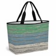 thumbnail image 1 of Green Blue Wood Beach Bag for Women, Large Breathable Mesh Beach Tote Bag, Farmhouse Mottled Wooden Plank Vintage Sandproof Lightweight Travel Bags for Vacation Picnic Swimming Pool 15.7"x15.7"x9.1", 1 of 9