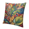 thumbnail image 1 of Green Blue Yellow Pillow Covers, Botanical Cushion Covers, Ethnic Bright-Coloured Decorative Square Pillow Cases, 1 of 5