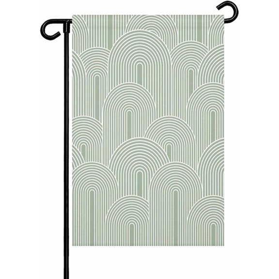 Green Bohemian Garden Flag 12x18 Inch Abstract Stripes Texture Geometric Pattern Double Sided Yard Flags for Outdoor Decoration Welcome Flag Outside Holiday Home Garden Porch lawn Patio Sign
