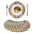 thumbnail image 1 of Green Boho Flower Round 15 Inch Placemats Set of 8, Spring Watercolor Country Floral Plant HeatResistant Non Slip Place Mats for Dining Table, Wipeable Braided Kitchen Table Mats for Housewarming, 1 of 9