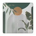 thumbnail image 1 of Green Boho Geometric and Plant Pattern (4) Square Fitted Tablecloth with Elastic Edge,Square Table Cover,Washable Elastic Table Cover for Home Kitchen Party Decor 34"x34", 1 of 6