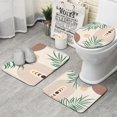 thumbnail image 1 of Green Boho Geometric and Plant Pattern Bathroom Rugs Sets 3 Piece,Toilet Cover Set,Absorbent Non Slip Bathroom Mats Sets with U-Shaped Contour Rug Toilet Rug Set, 1 of 5