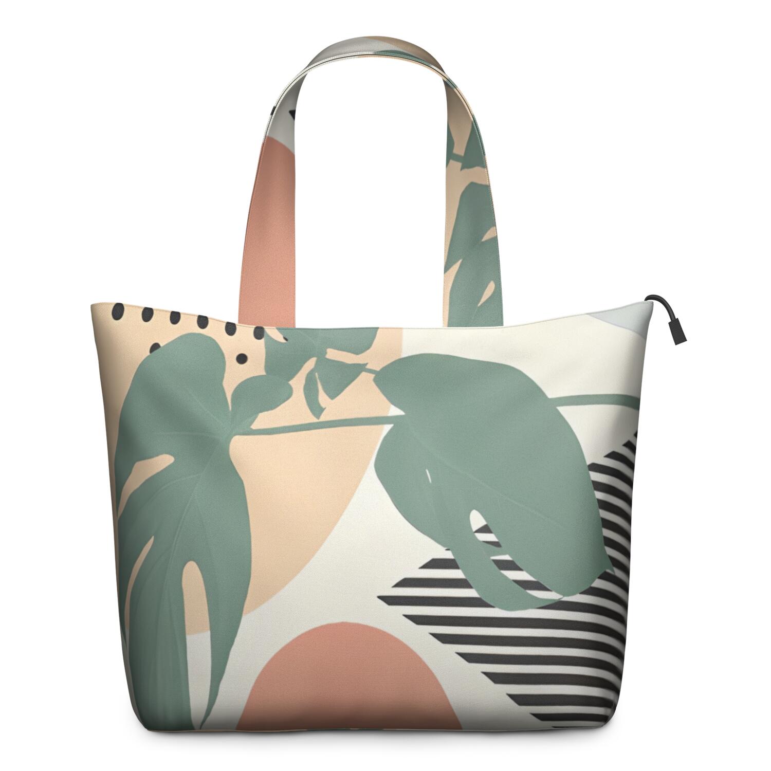 Green Boho Geometric and Plant Pattern Travel Tote Bags for Women Carry On,Large Weekender Bags for Women Travel,Multi Functional Duffle Bag for Work,Shopping,Sports