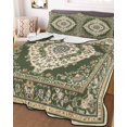 thumbnail image 1 of Green Boho King Size Down Alternative Comforter, Lightweight Comforter Quilt Bedding Set with Pillow Shams Chic Traditional Antique Geometric Rustic All Seasons Bed Comforter Duvet Insert 96"x106", 1 of 7