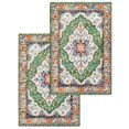 thumbnail image 1 of Green Boho Kitchen Dish Towels for Drying Dishes Set of 2, Ethnic Geometric Middle Century Art Waffle Weave Microfiber Hand Tea Bathroom Towels Quick Dry & Absorbent Towel 15.7x23.6, 1 of 7
