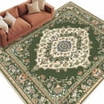 thumbnail image 1 of Green Boho Large Area Rugs for Bedroom Living Room, Soft Non Slip Carpet Bedside Rug, Chic Traditional Antique Geometric Rustic Rectangular Floor Cover Kitchen Accent Rug 8'x10' for Office, 1 of 9