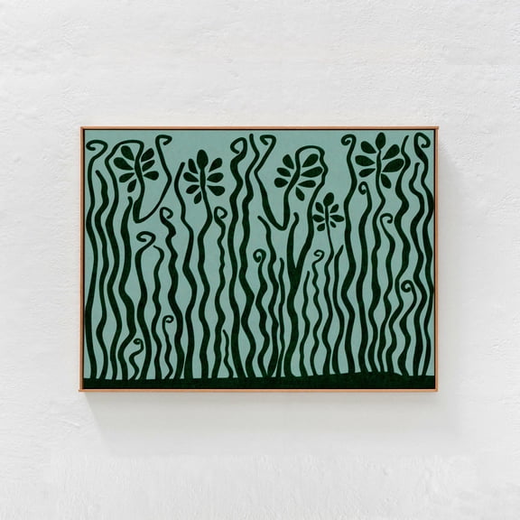 Green Boho Modern Bohemian Horizontal Art Print, Unframed Paper Print Size 8x12