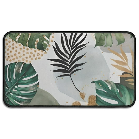 Green Boho Plant Pattern Door Rugs,Washable Non Slip Door Mats Indoor,Decorative Door Mats,Entry Mat Indoor for Entrance,Bedroom,Kitchen,Bathroom,30"x17"