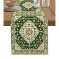 thumbnail image 1 of Green Boho Southwestern Table Runner 70 Inches, Antique Farmhouse Ethnic Bed Runner Dresser Scarves Tabletop for Indoor Outdoor Parties/Ceremony/Banquet, 13" x 70", 1 of 8