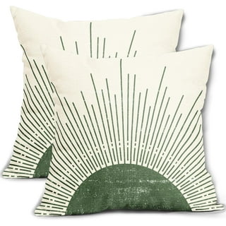 Green White and Peach Throw Pillows Small Decorative Pillow 