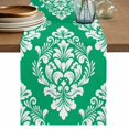 thumbnail image 1 of Green Boho Table Runner 90 Inches, Vintage Classic Bohemia Flower Textured Bed Runner Dresser Scarves Tabletop for Indoor Outdoor Parties/Ceremony/Banquet, 13" x 90", 1 of 9