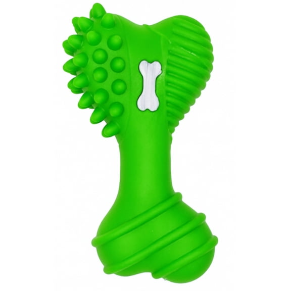 Green Bone Dog Toy for Chewing, 3.5 Inches