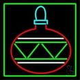 thumbnail image 1 of Green Border Christmas Bulb Clear Backing Neon Sign, 24 x 1 x 24 in., 1 of 1