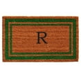 thumbnail image 1 of Green Border Monogram Doormat (Letter R), 1 of 2