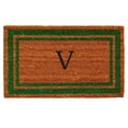thumbnail image 1 of Green Border Monogram Doormat (Letter V), 1 of 1