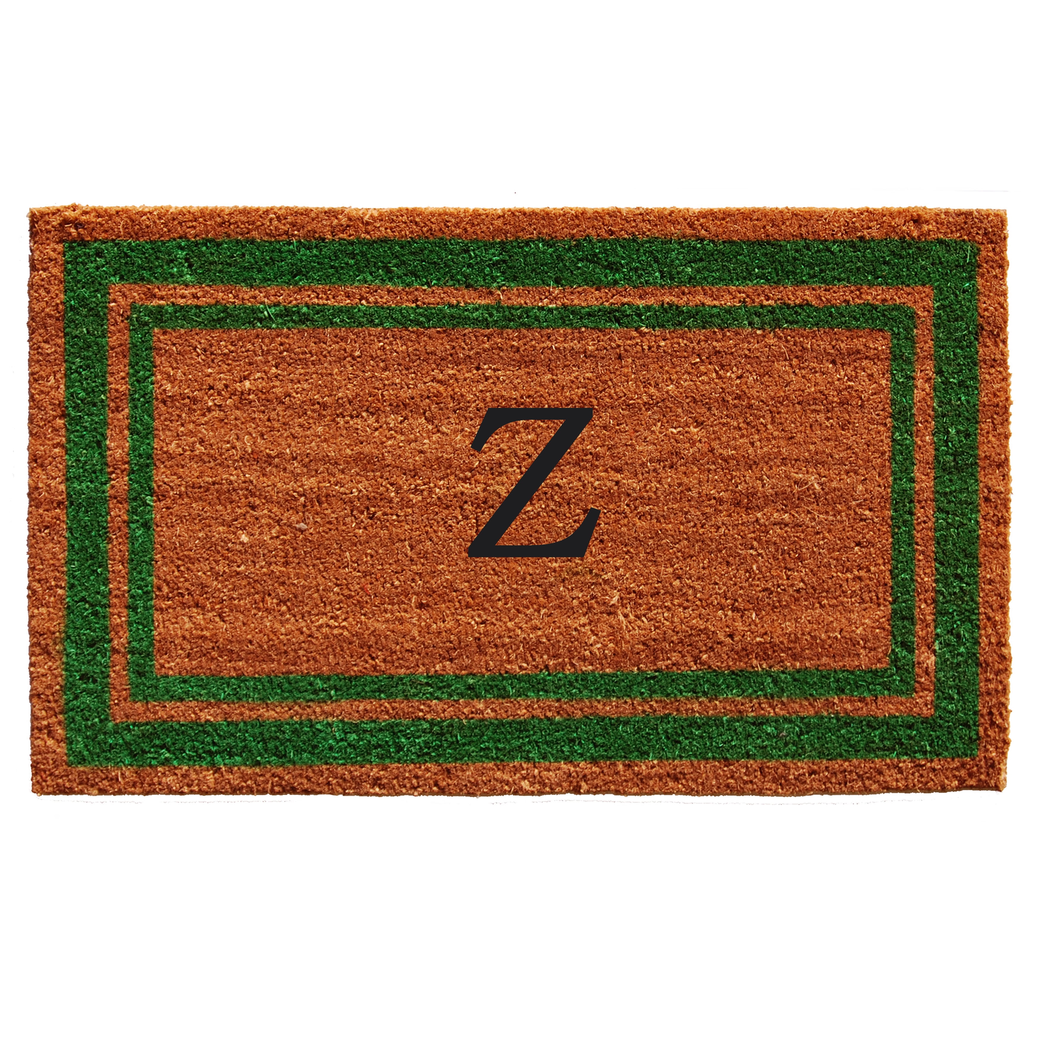 Green Border Monogram Doormat (Letter Z)