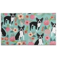 thumbnail image 1 of Green Boston Terrier and Flower Door Rugs,Washable Non Slip Door Mats Indoor,Decorative Door Mats,Entry Mat Indoor for Entrance,Bedroom,Kitchen,Bathroom,17"x30", 1 of 6