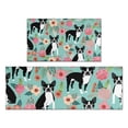 thumbnail image 1 of Green Boston Terrier and Flower Kitchen Rugs Sets Of 2,Anti Fatigue Kitchen Mat Rugs Non Slip Washable,Decorative Kitchen Floor Mats for Kitchen,Sink,Laundry,17"x30"+17"x47", 1 of 7