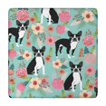 thumbnail image 1 of Green Boston Terrier and Flower Square Fitted Tablecloth with Elastic Edge,Square Table Cover,Washable Elastic Table Cover for Home Kitchen Party Decor 34"x34", 1 of 6